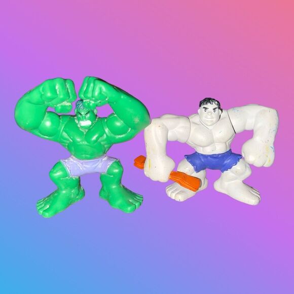 2006 Super Hero Squad Hulk & Gray Hulk Figures 2.5” B2 - Picture 8 of 8